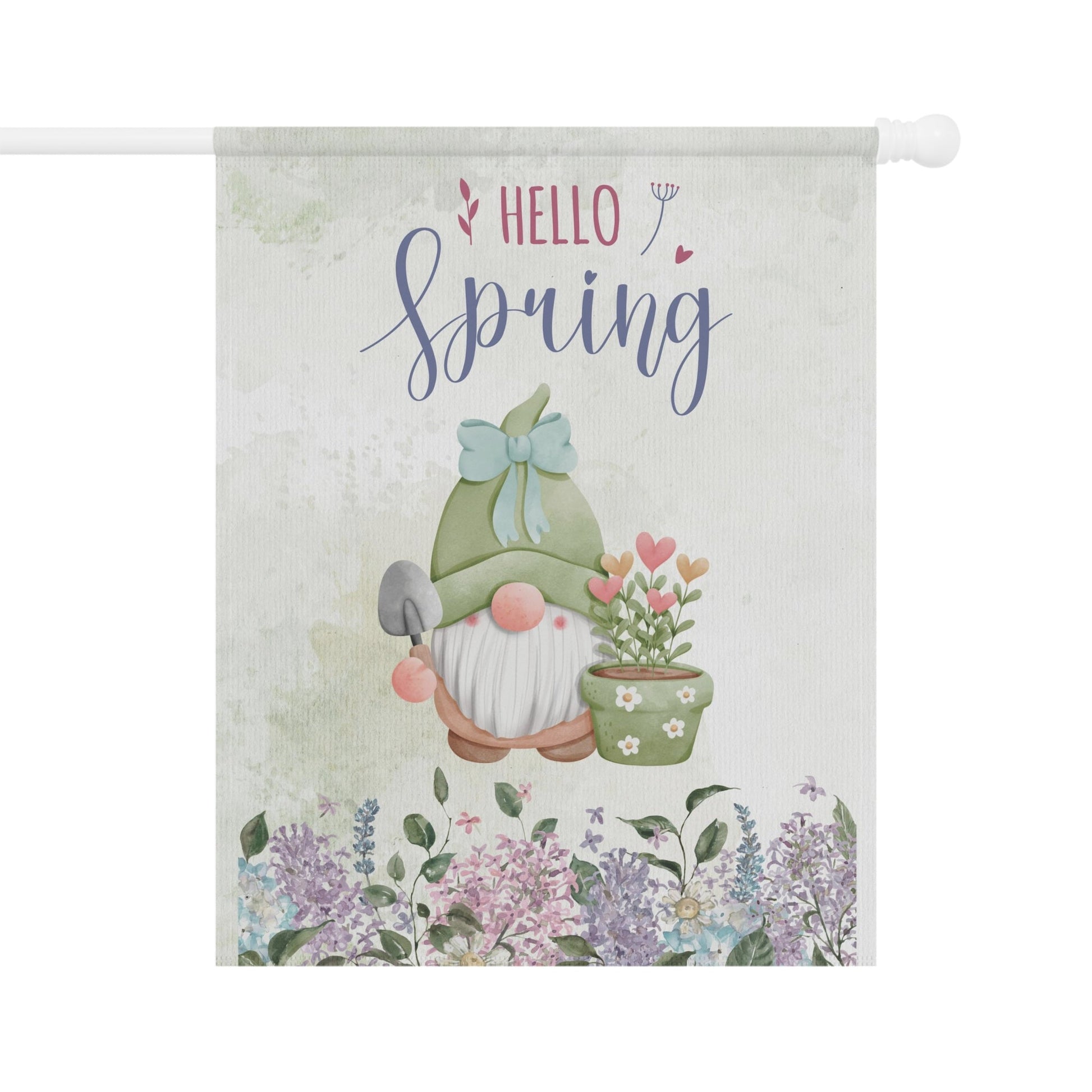 Spring Gnome Blossom Garden or House Banner - ZumBuys
