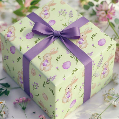 Springtime Bunny Bloom Wrapping Paper Roll - ZumBuys