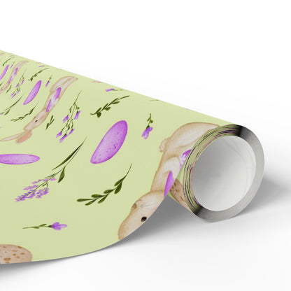 Springtime Bunny Bloom Wrapping Paper Roll - ZumBuys