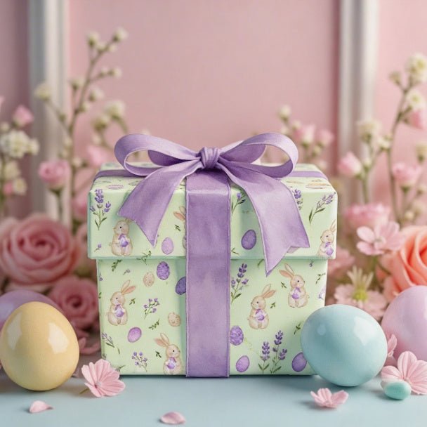 Springtime Bunny Bloom Wrapping Paper Roll - ZumBuys