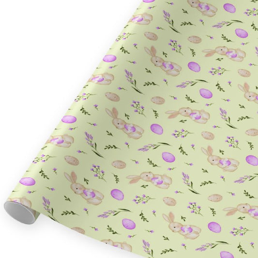 Springtime Bunny Bloom Wrapping Paper Roll - ZumBuys