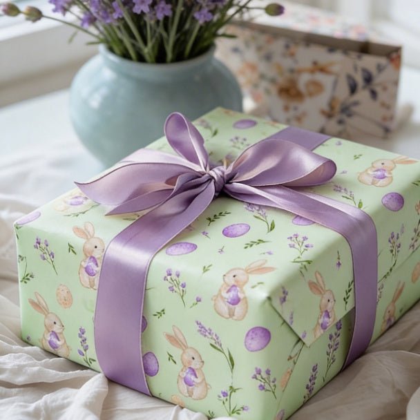 Springtime Bunny Bloom Wrapping Paper Roll - ZumBuys