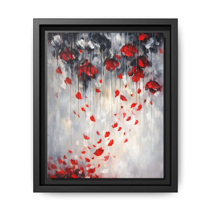 Storm of Scarlet Petals Matte Canvas, Framed (Multi - color) - ZumBuys