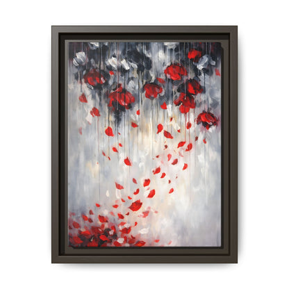 Storm of Scarlet Petals Matte Canvas, Framed (Multi - color) - ZumBuys
