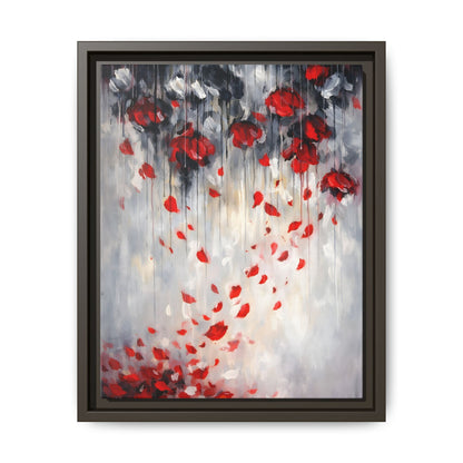 Storm of Scarlet Petals Matte Canvas, Framed (Multi - color) - ZumBuys