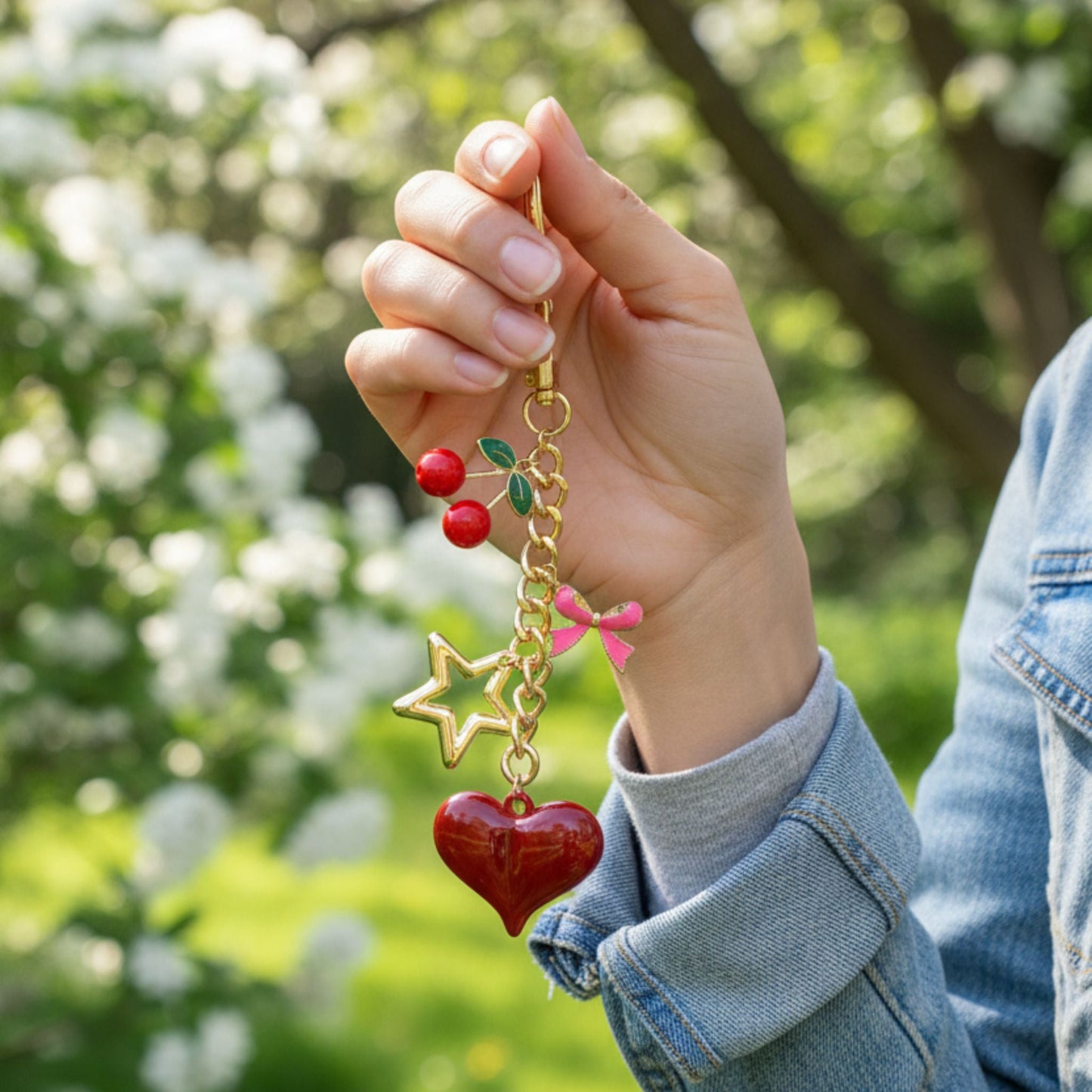 Sweetheart Theme Bag Charm Keychain - ZumBuys