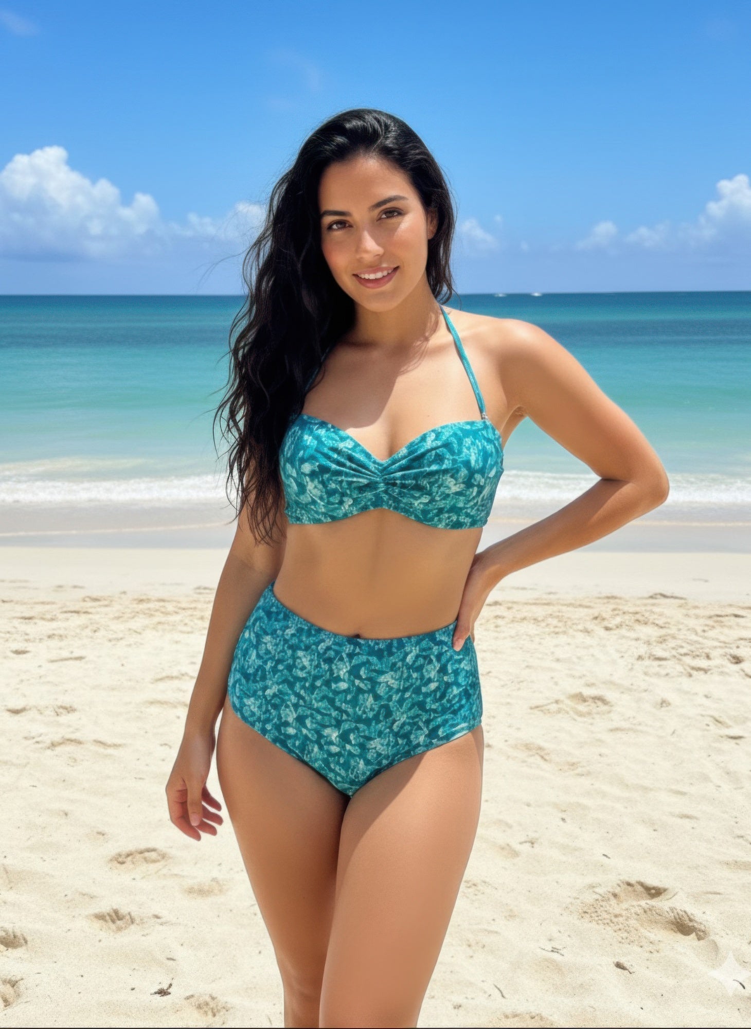 Teal Dream Bikini High Waist - ZumBuys
