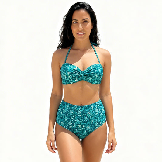 Teal Dream Bikini High Waist - ZumBuys