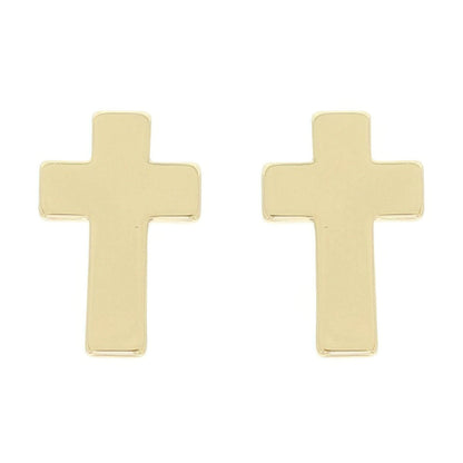 Textured Block Latin Cross Earrings - ZumBuys