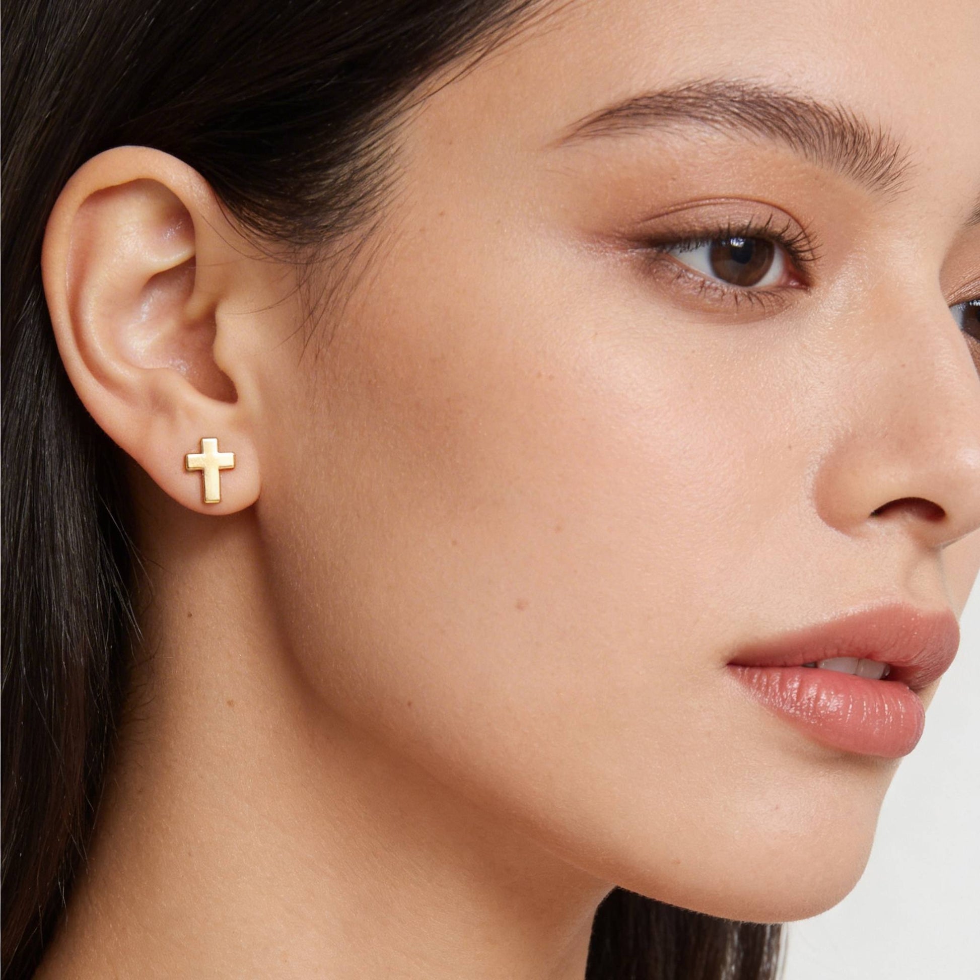 Textured Block Latin Cross Earrings - ZumBuys