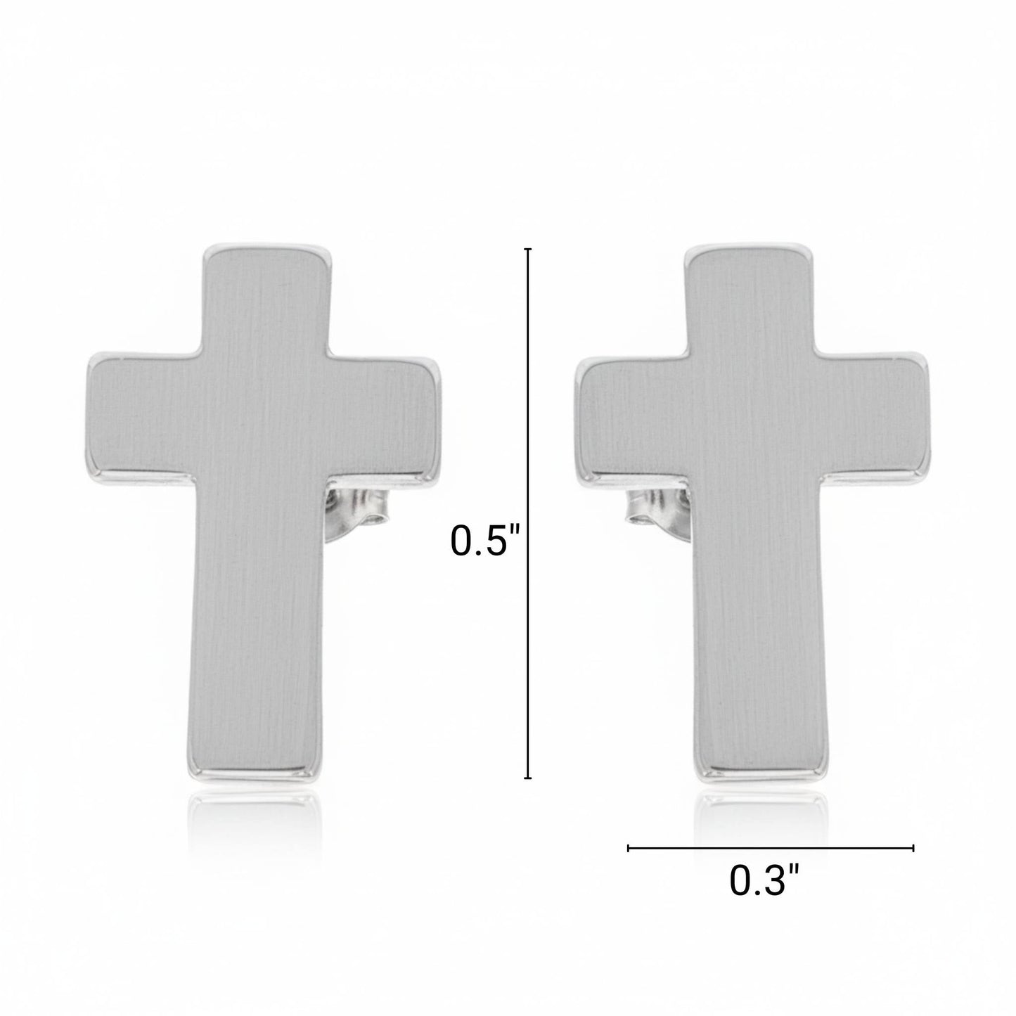 Textured Block Latin Cross Earrings - ZumBuys