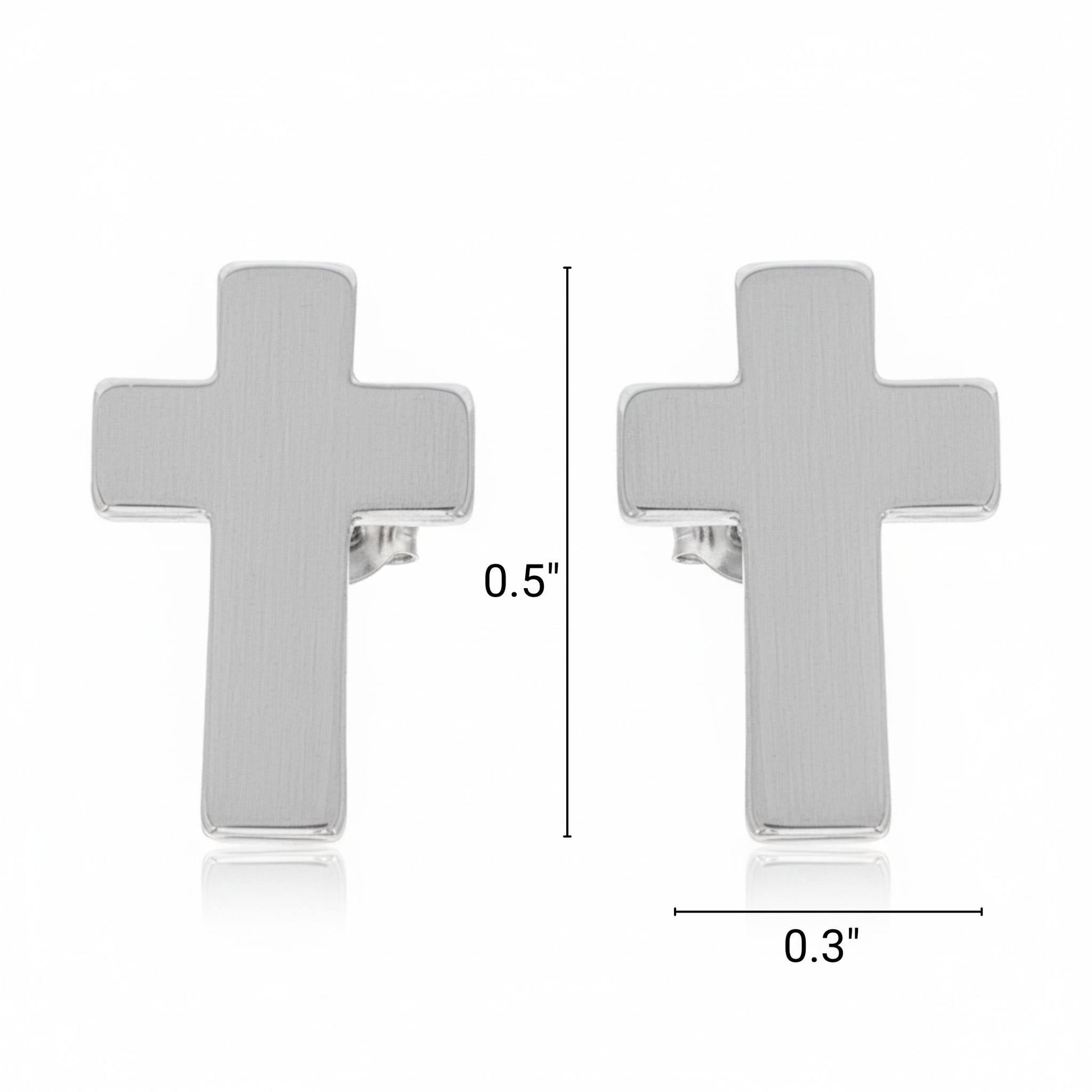 Textured Block Latin Cross Earrings - ZumBuys