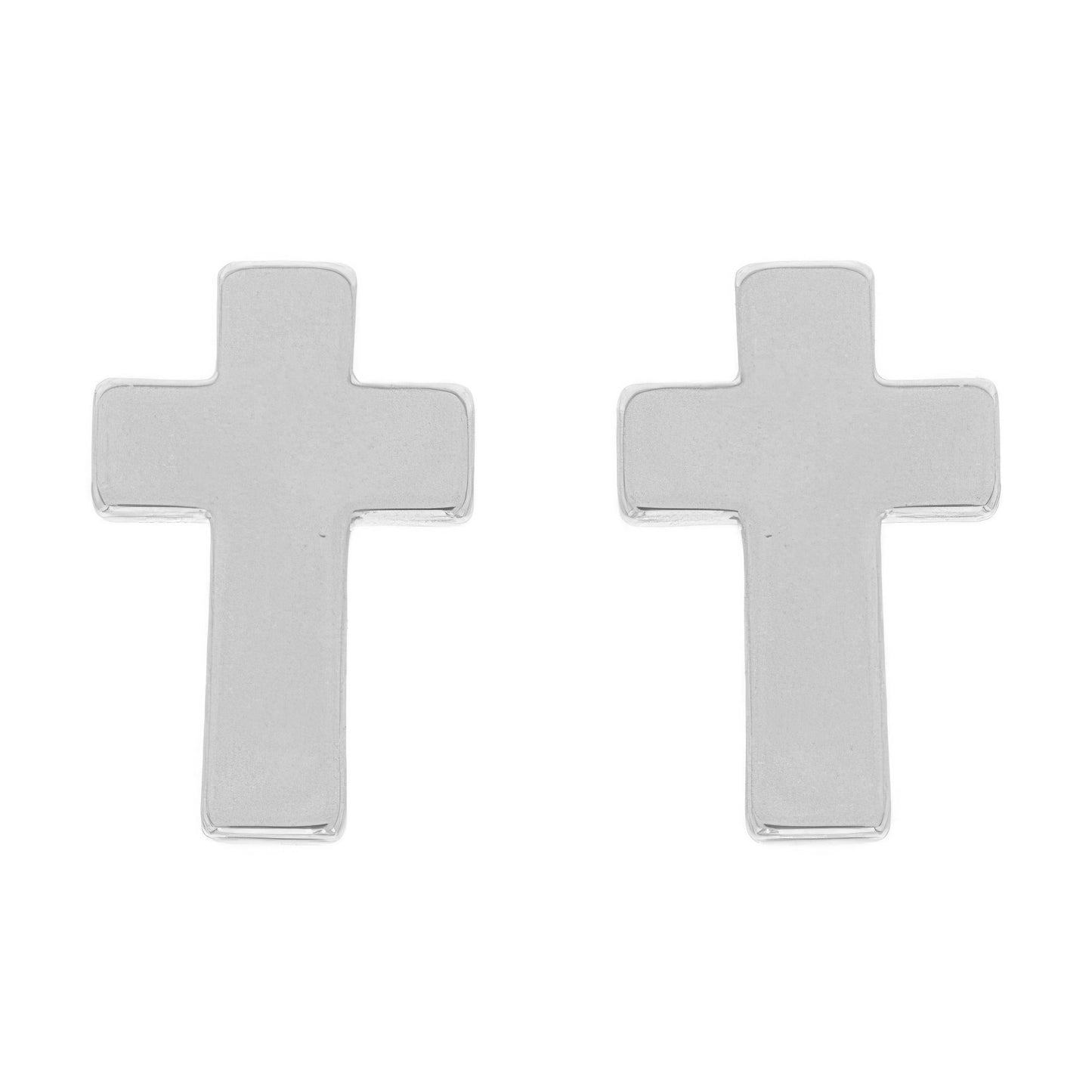 Textured Block Latin Cross Earrings - ZumBuys