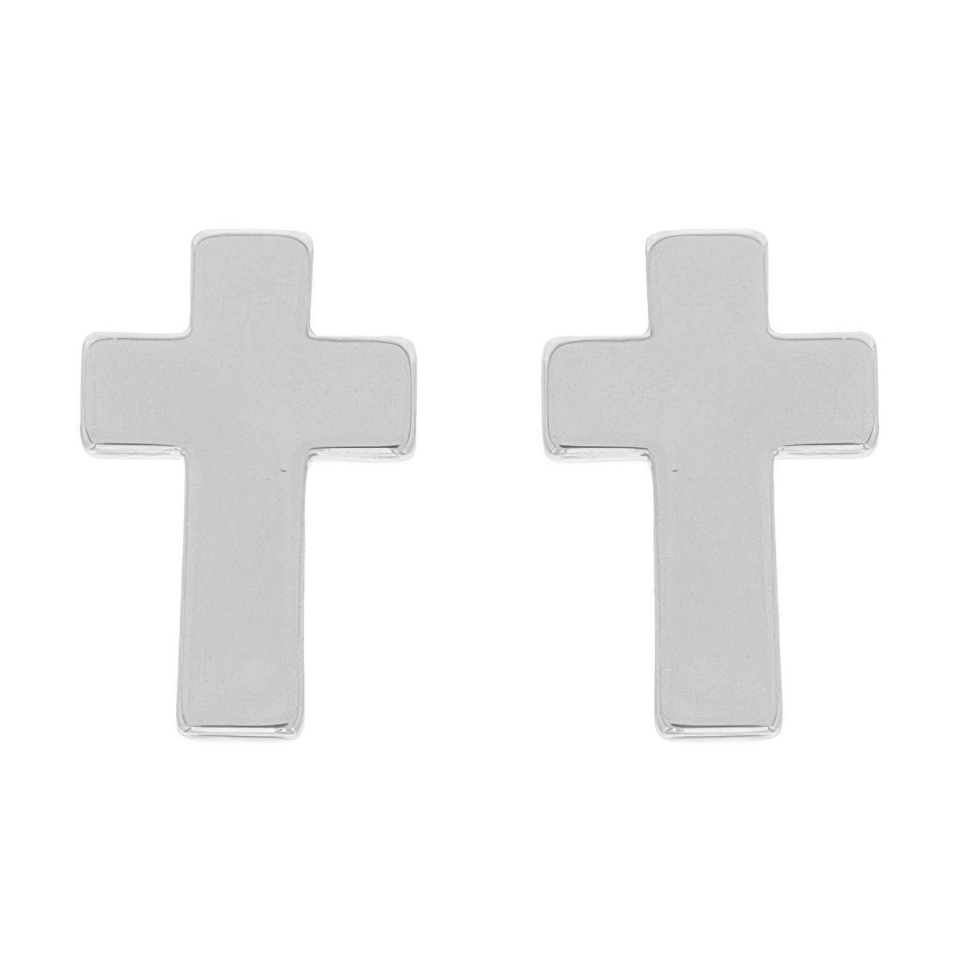 Textured Block Latin Cross Earrings - ZumBuys