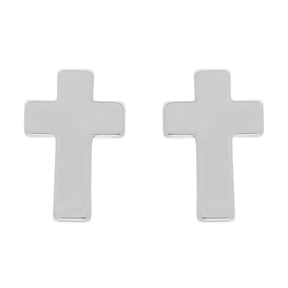 Textured Block Latin Cross Earrings - ZumBuys