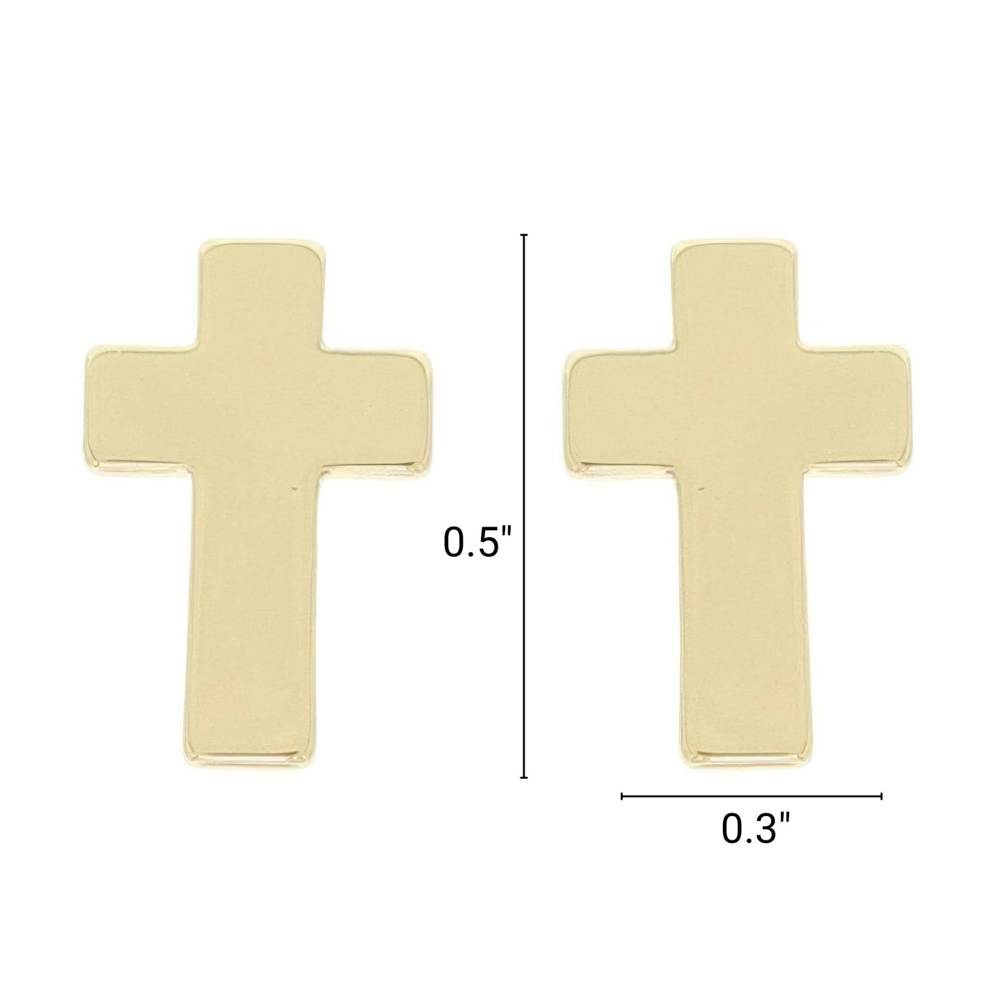 Textured Block Latin Cross Earrings - ZumBuys