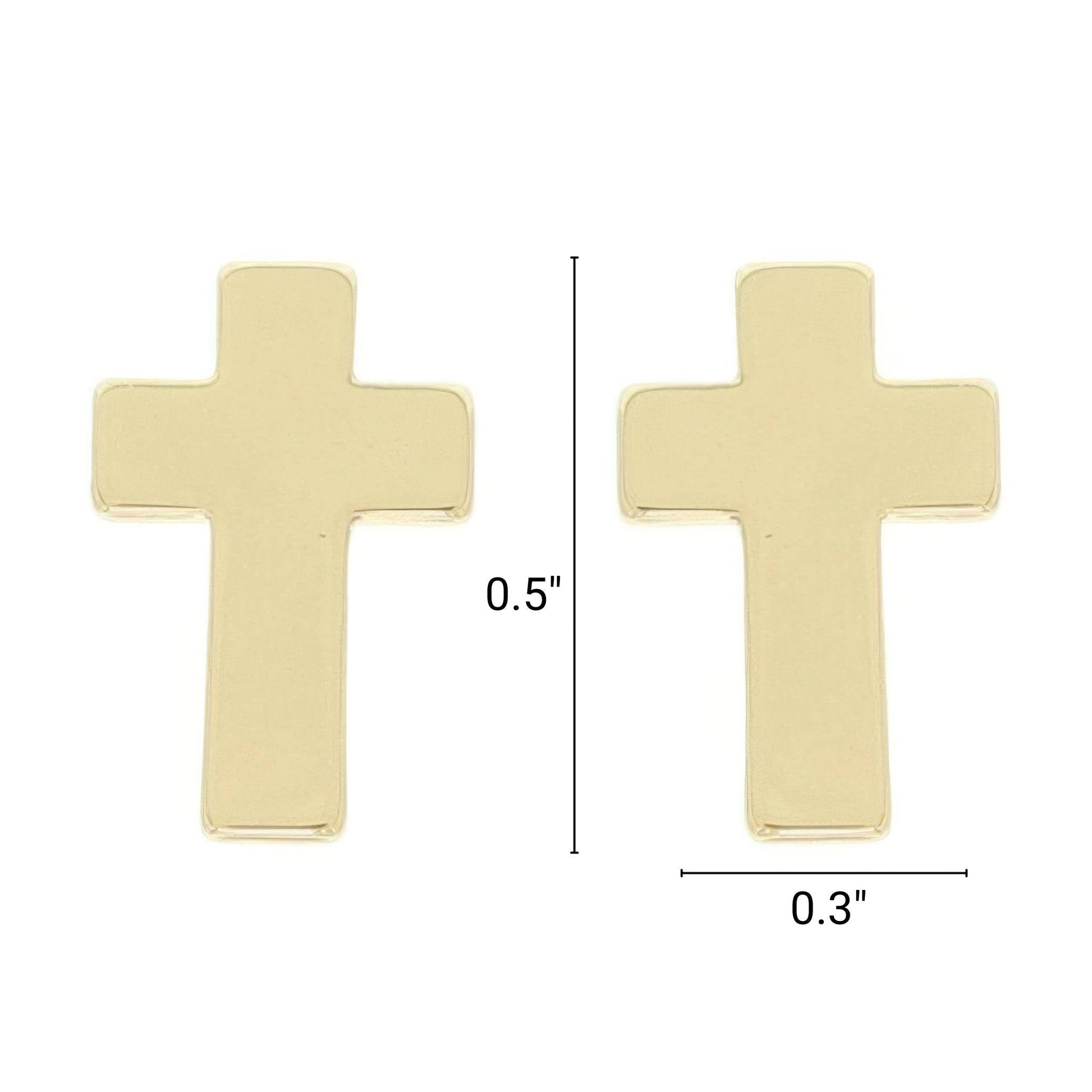 Textured Block Latin Cross Earrings - ZumBuys