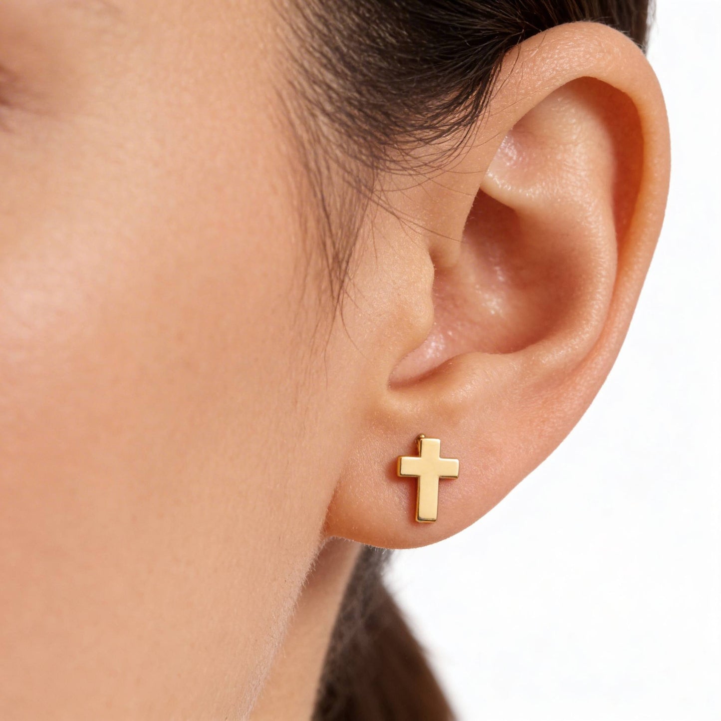Textured Block Latin Cross Earrings - ZumBuys