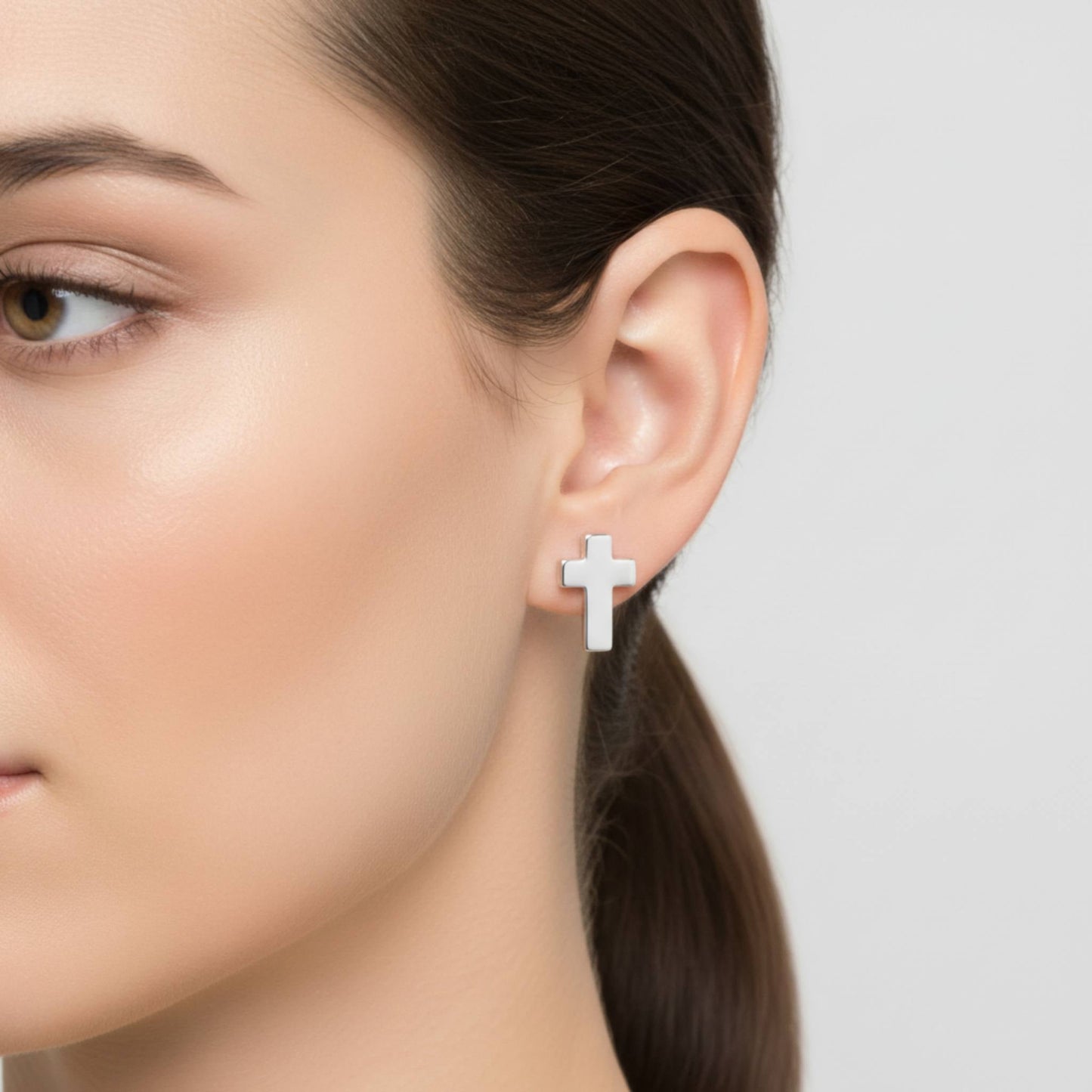 Textured Block Latin Cross Earrings - ZumBuys