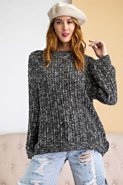 Textured Knitted Sweater - ZumBuys
