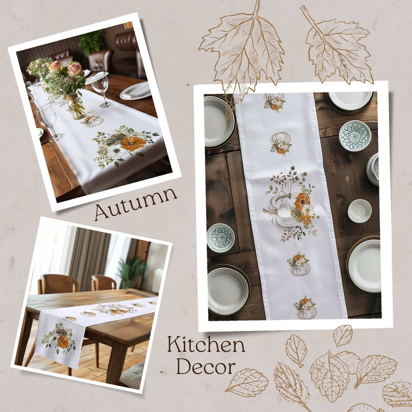 Thanksgiving Harvest Table Runner (Cotton, Poly) - ZumBuys