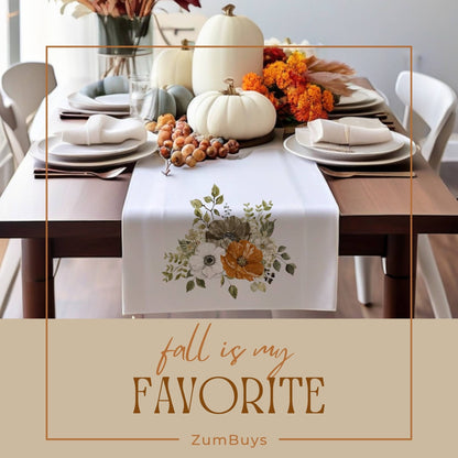 Thanksgiving Harvest Table Runner (Cotton, Poly) - ZumBuys