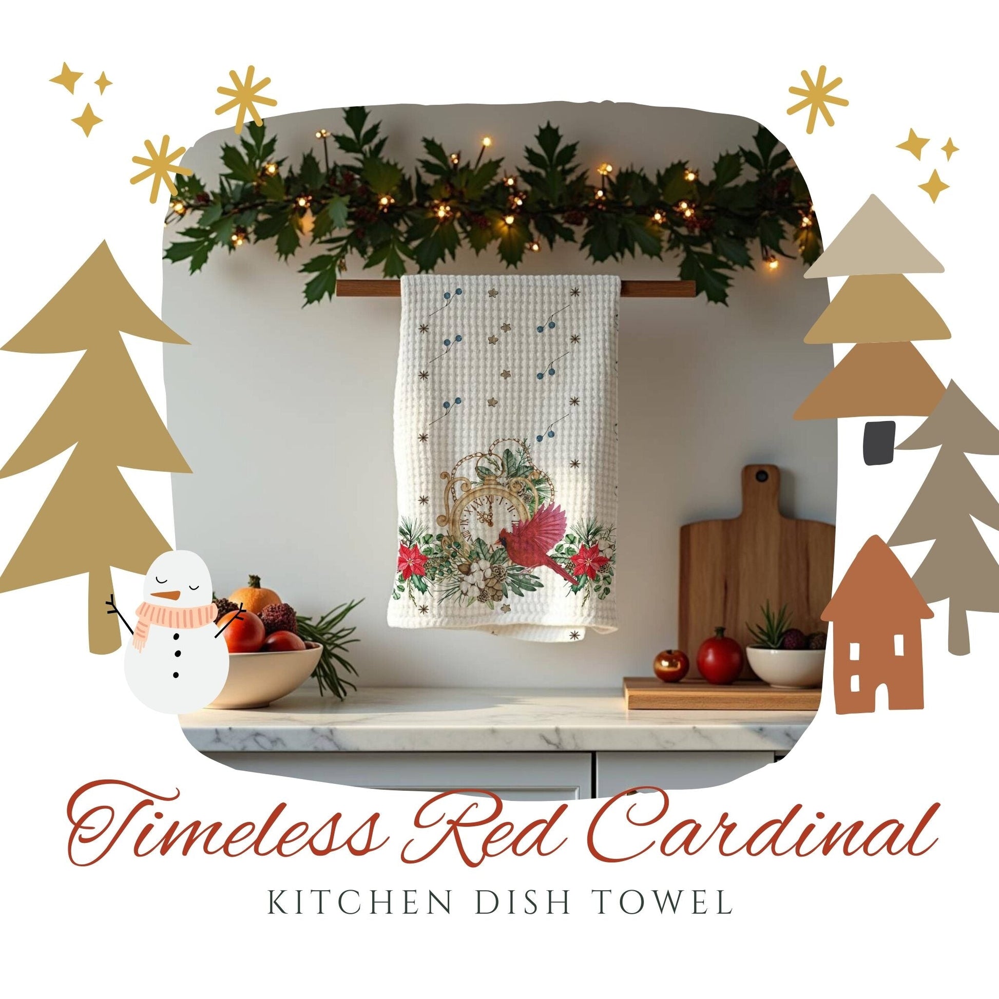 Timeless Red Cardinal Dish Towel - ZumBuys