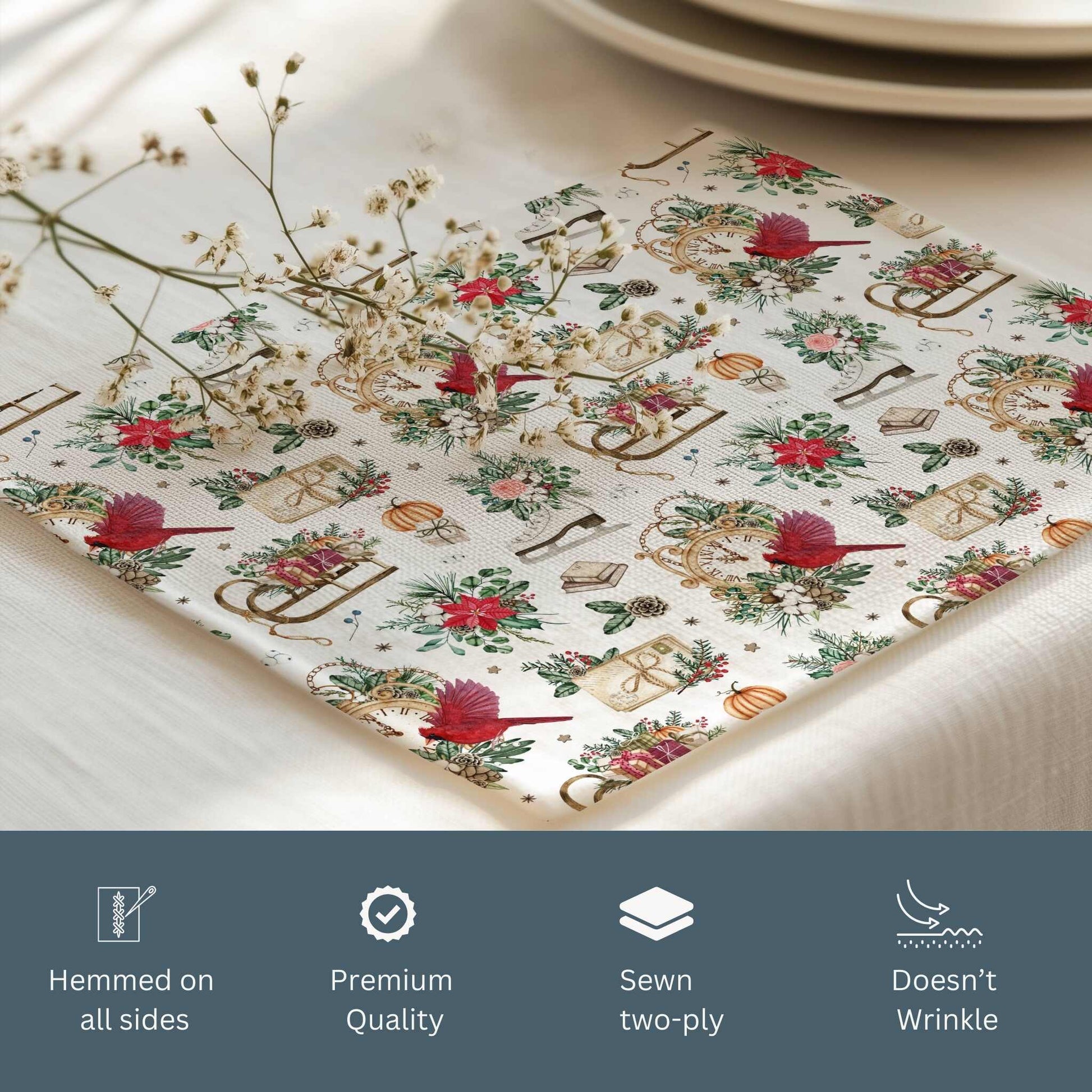 Timeless Red Cardinal Placemat, 2pc - ZumBuys