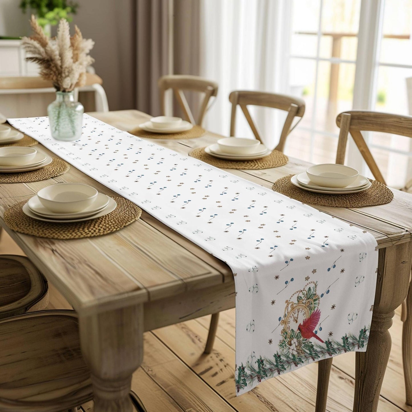 Timeless Red Cardinal Table Runner (Cotton, Poly) - ZumBuys