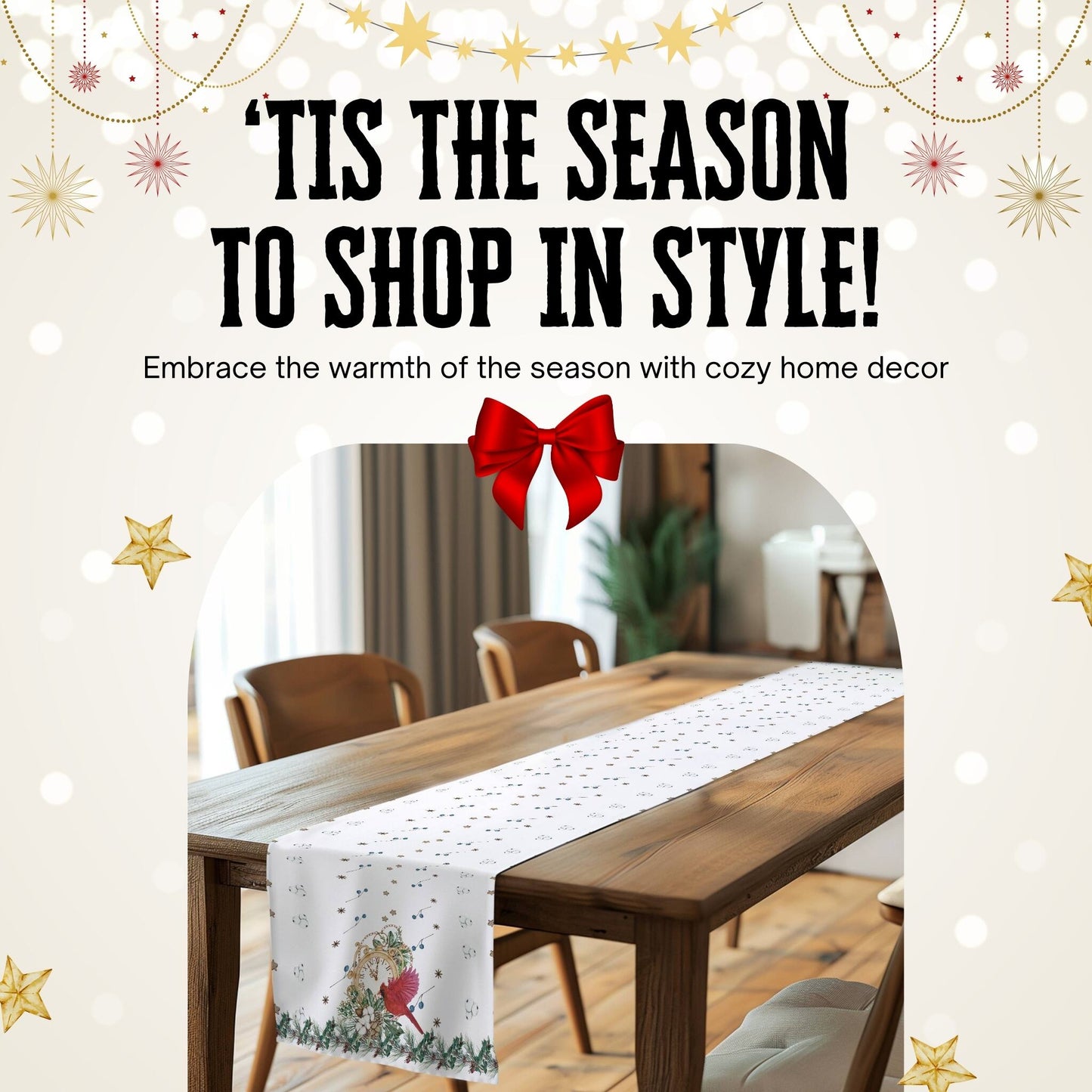 Timeless Red Cardinal Table Runner (Cotton, Poly) - ZumBuys