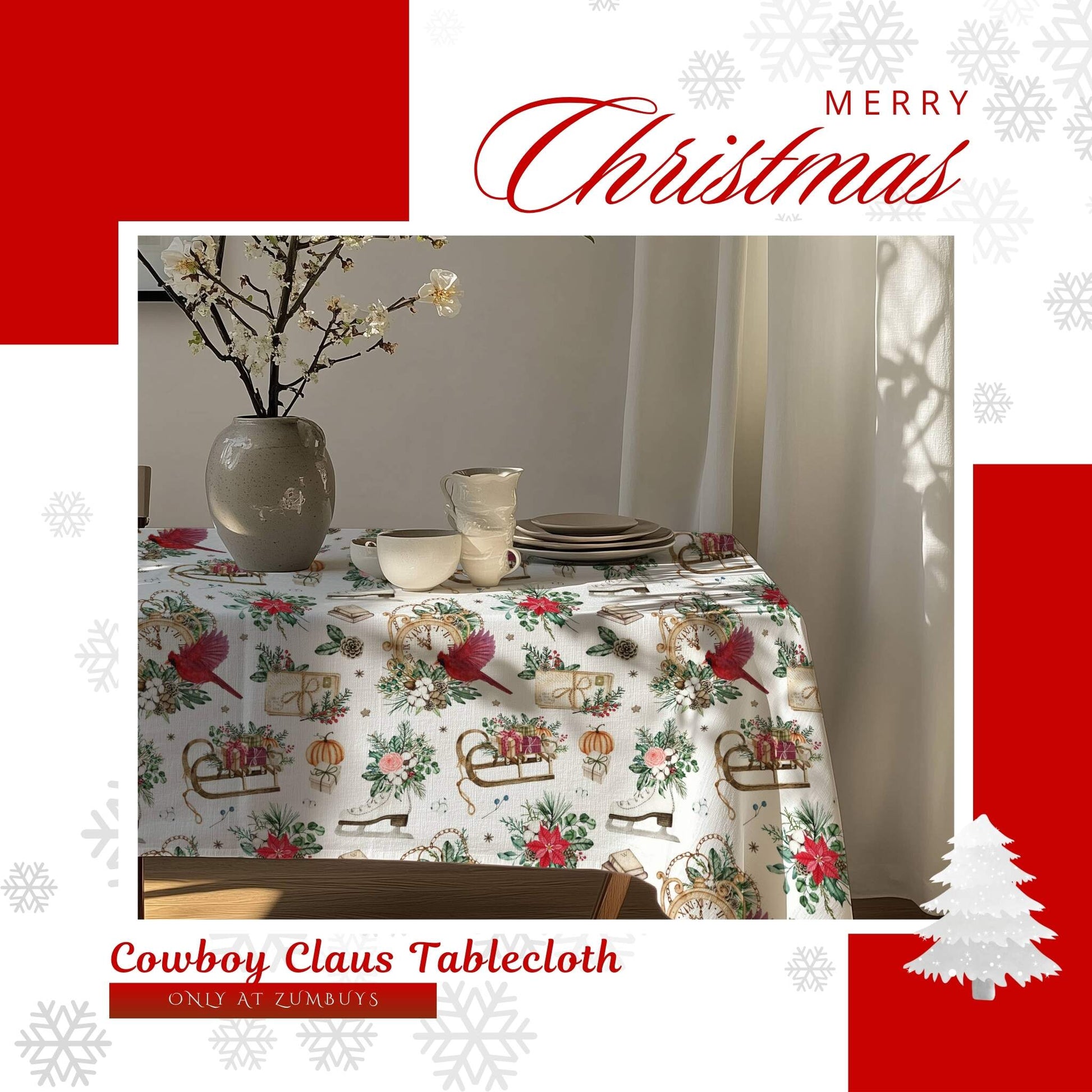 Timeless Red Cardinal Tablecloth - ZumBuys