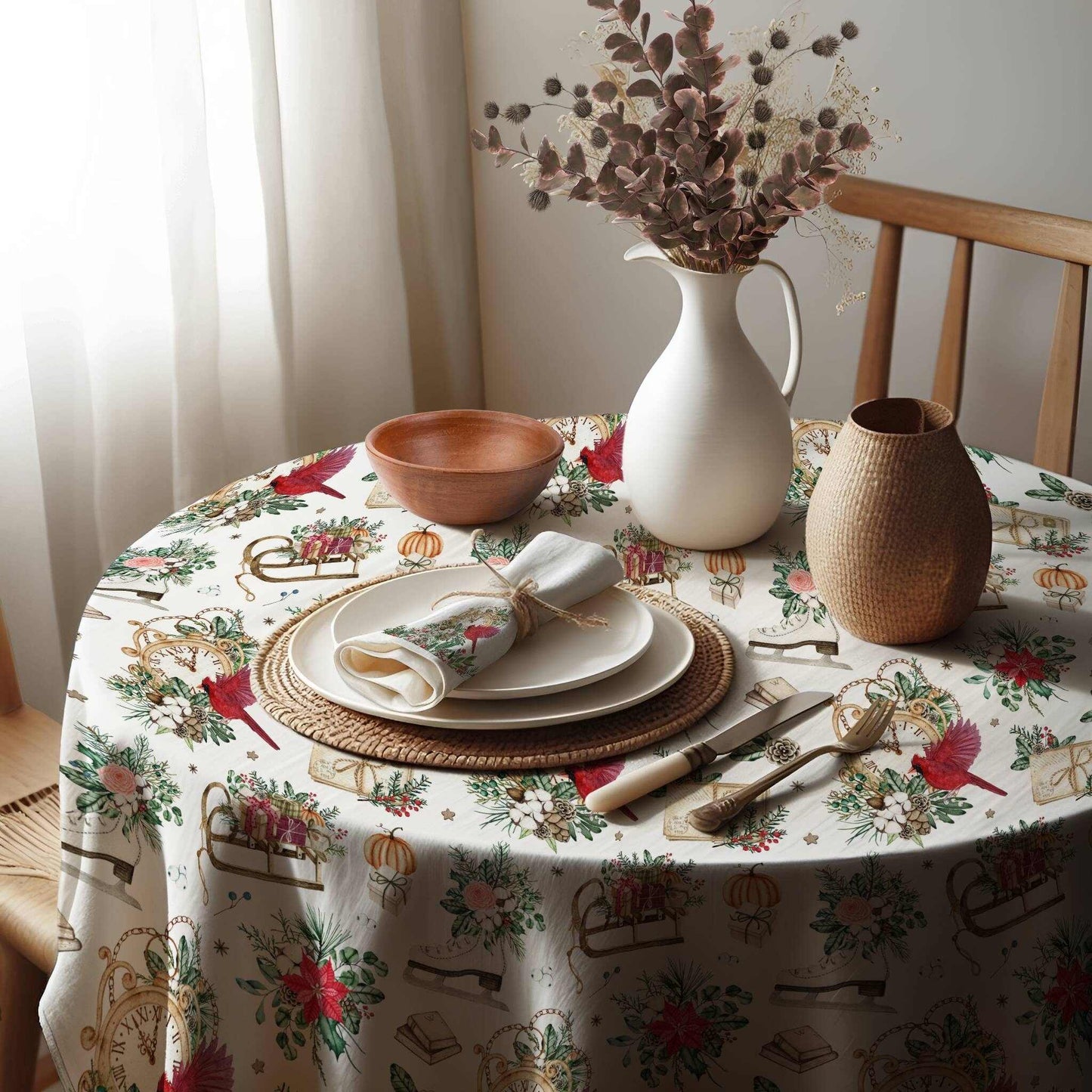 Timeless Red Cardinal Tablecloth - ZumBuys