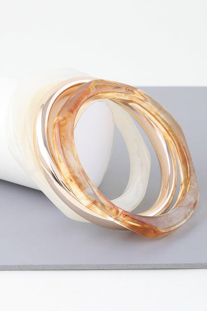 Triple Geometric Marble Bracelet - ZumBuys