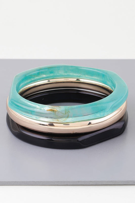 Triple Geometric Marble Bracelet - ZumBuys