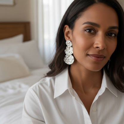 Triple Hammered Disc Earrings - ZumBuys