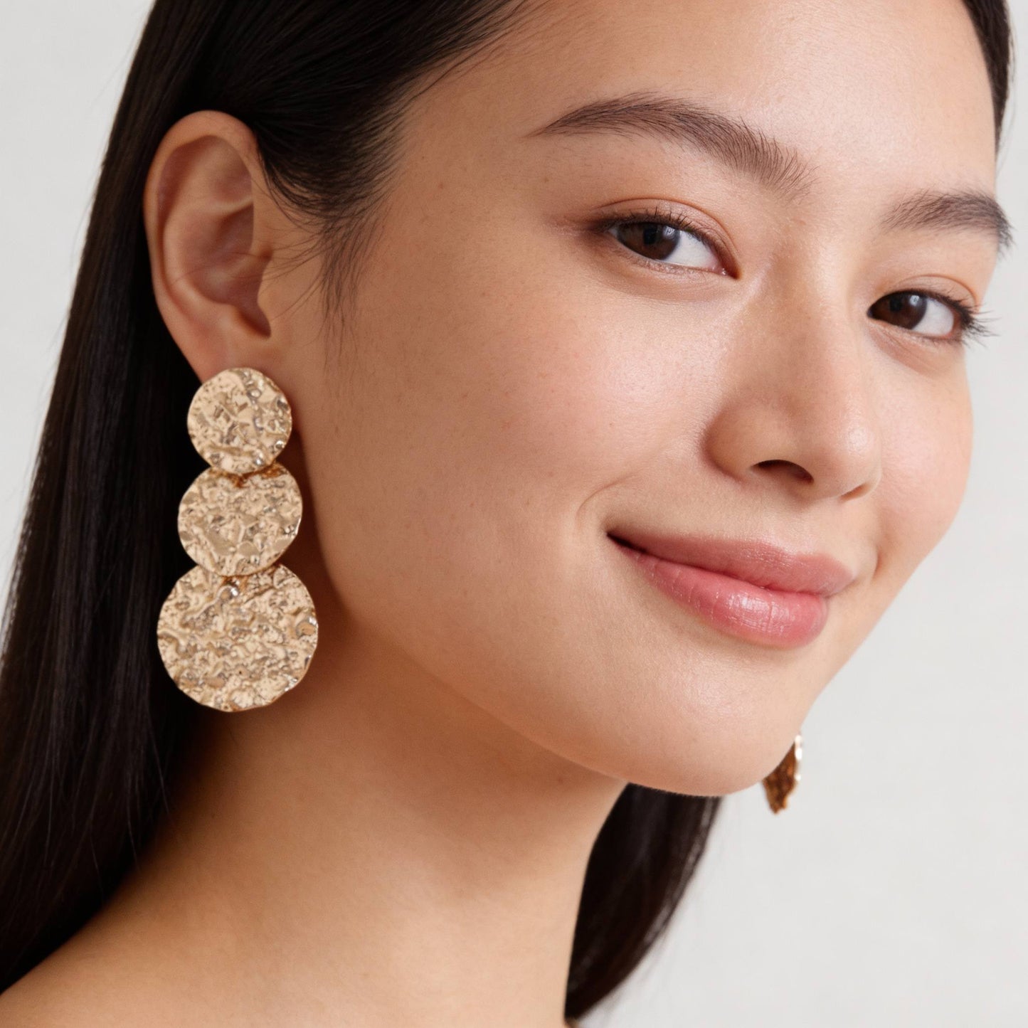 Triple Hammered Disc Earrings - ZumBuys