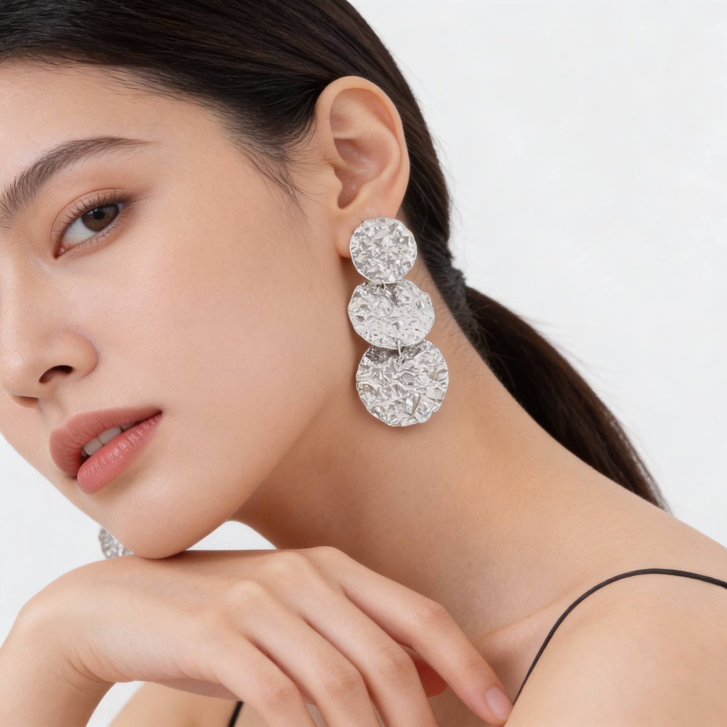 Triple Hammered Disc Earrings - ZumBuys