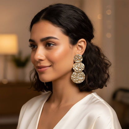 Triple Hammered Disc Earrings - ZumBuys