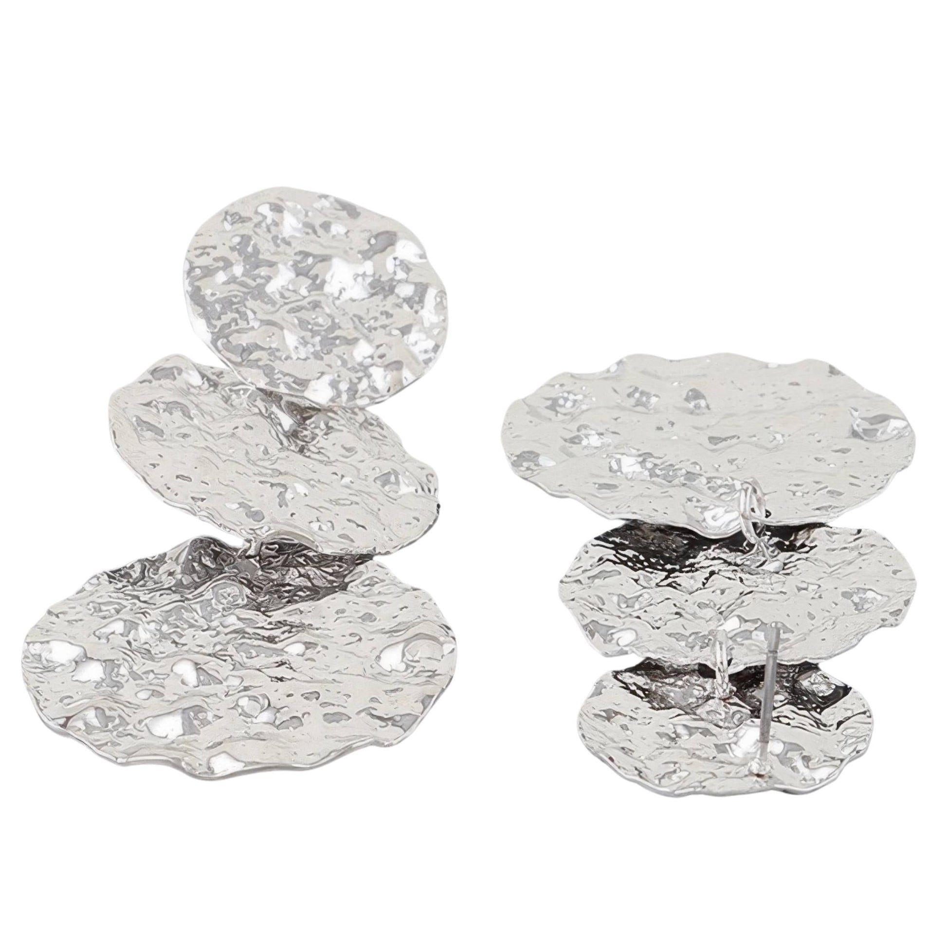 Triple Hammered Disc Earrings - ZumBuys