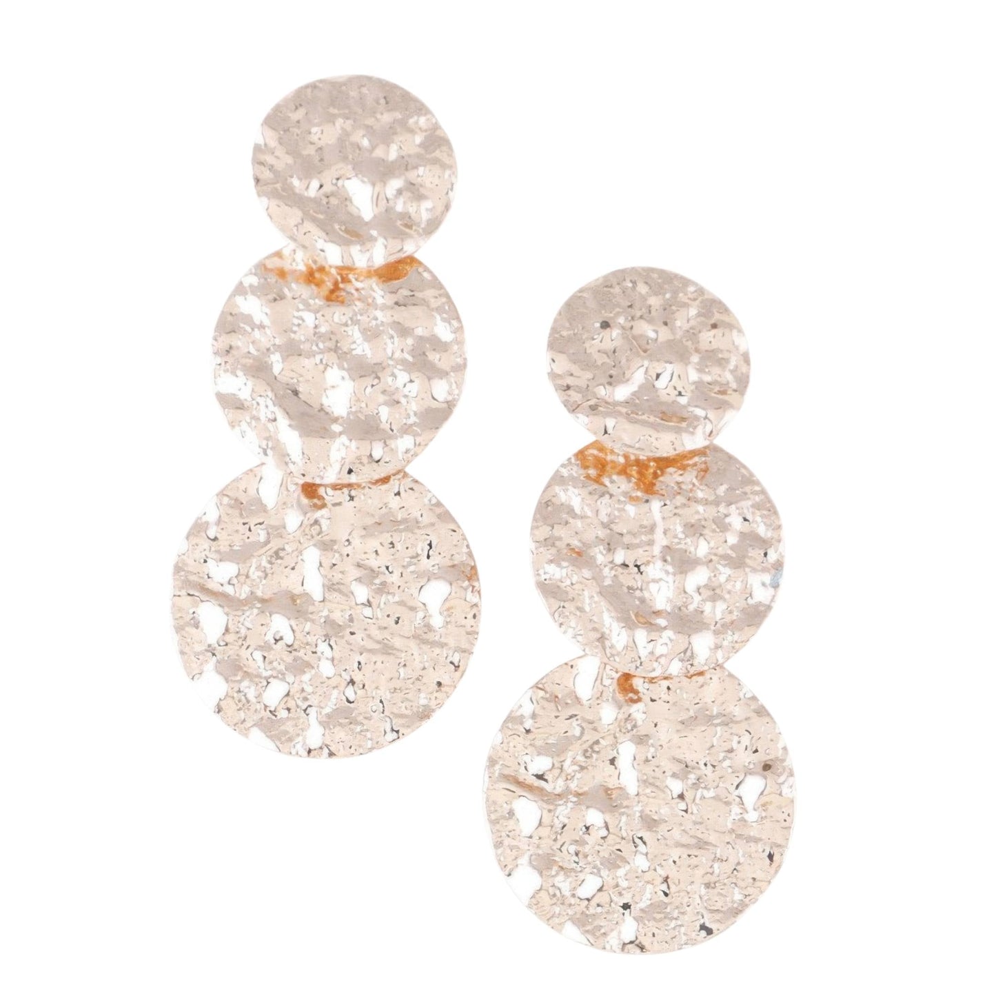 Triple Hammered Disc Earrings - ZumBuys