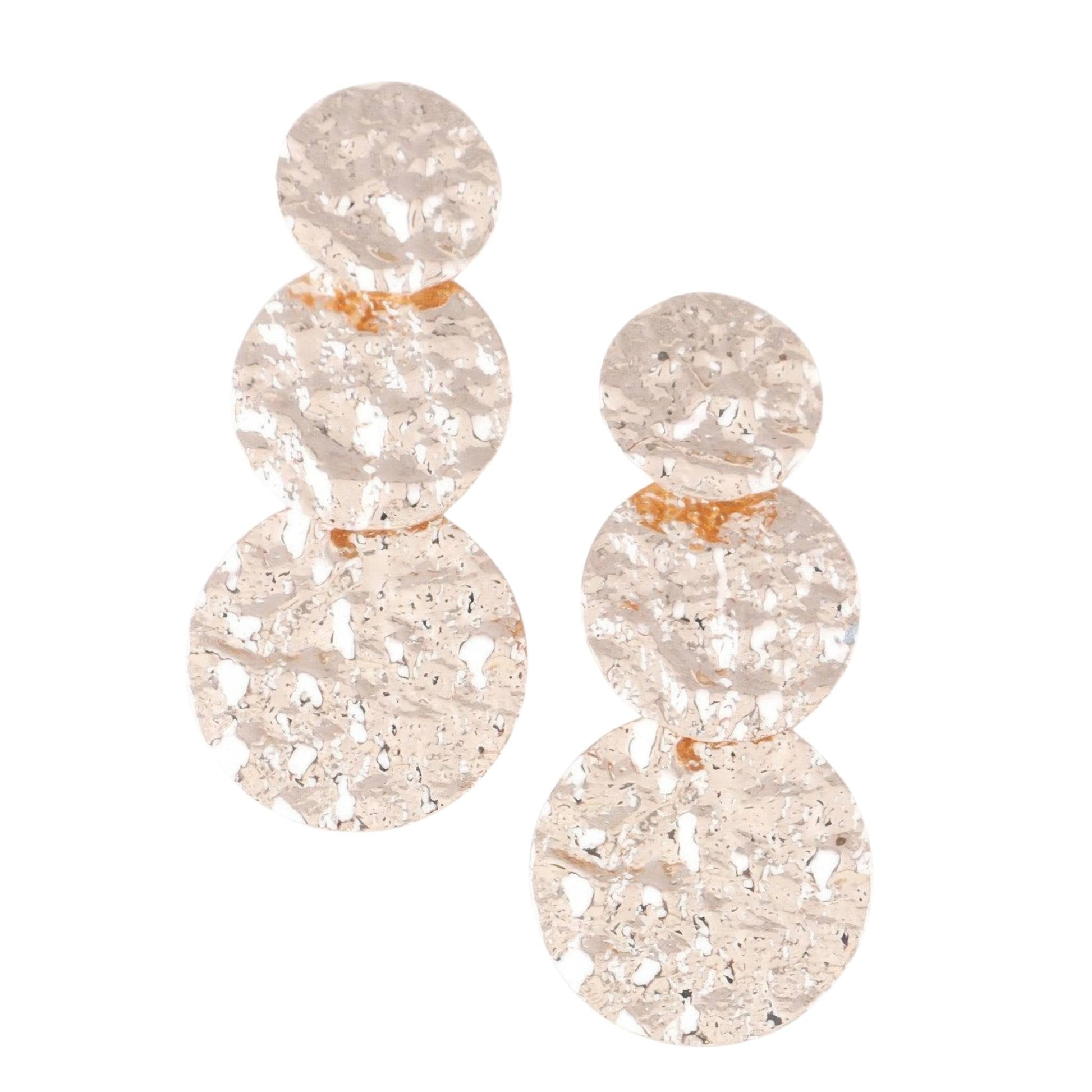 Triple Hammered Disc Earrings - ZumBuys