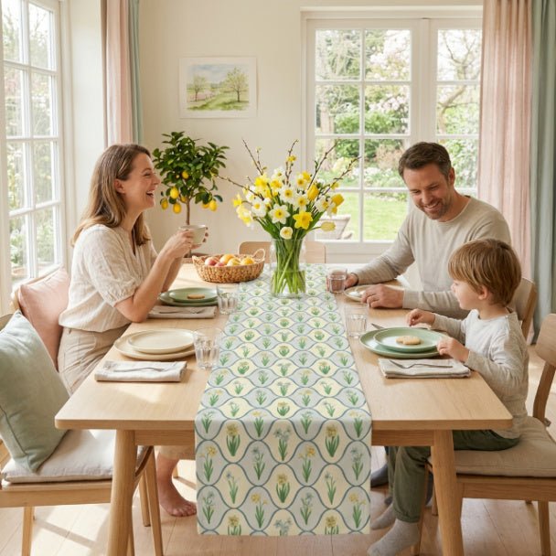 Tulip Fleur Table Runner – Spring Floral Table Runner in Cotton Twill or Polyester - ZumBuys