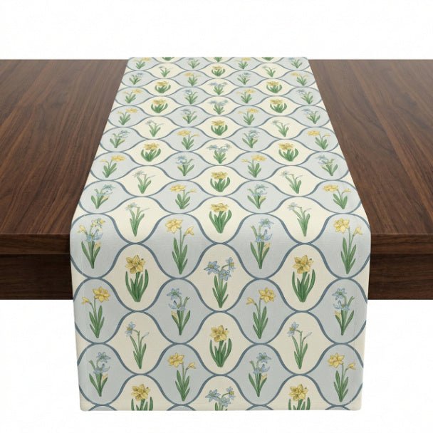 Tulip Fleur Table Runner – Spring Floral Table Runner in Cotton Twill or Polyester - ZumBuys
