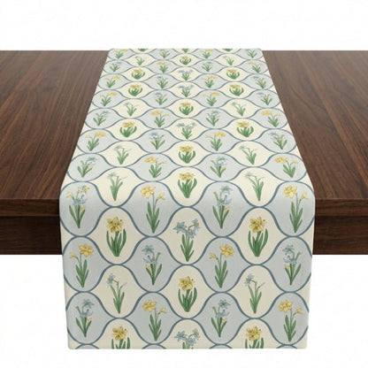 Tulip Fleur Table Runner – Spring Floral Table Runner in Cotton Twill or Polyester - ZumBuys