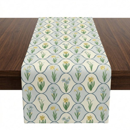 Tulip Fleur Table Runner – Spring Floral Table Runner in Cotton Twill or Polyester - ZumBuys