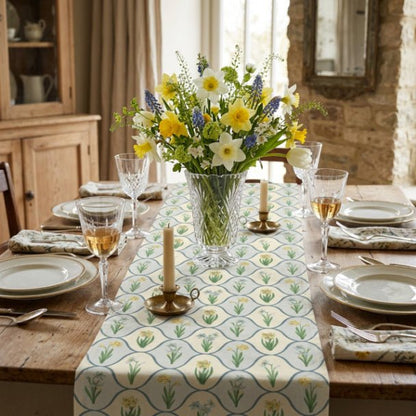 Tulip Fleur Table Runner – Spring Floral Table Runner in Cotton Twill or Polyester - ZumBuys