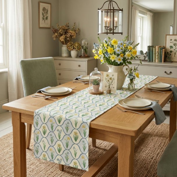 Tulip Fleur Table Runner – Spring Floral Table Runner in Cotton Twill or Polyester - ZumBuys