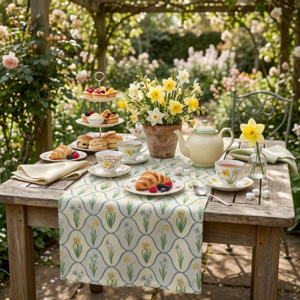 Tulip Fleur Table Runner – Spring Floral Table Runner in Cotton Twill or Polyester - ZumBuys