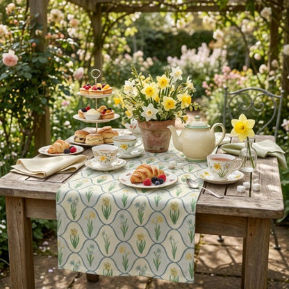 Tulip Fleur Table Runner – Spring Floral Table Runner in Cotton Twill or Polyester - ZumBuys