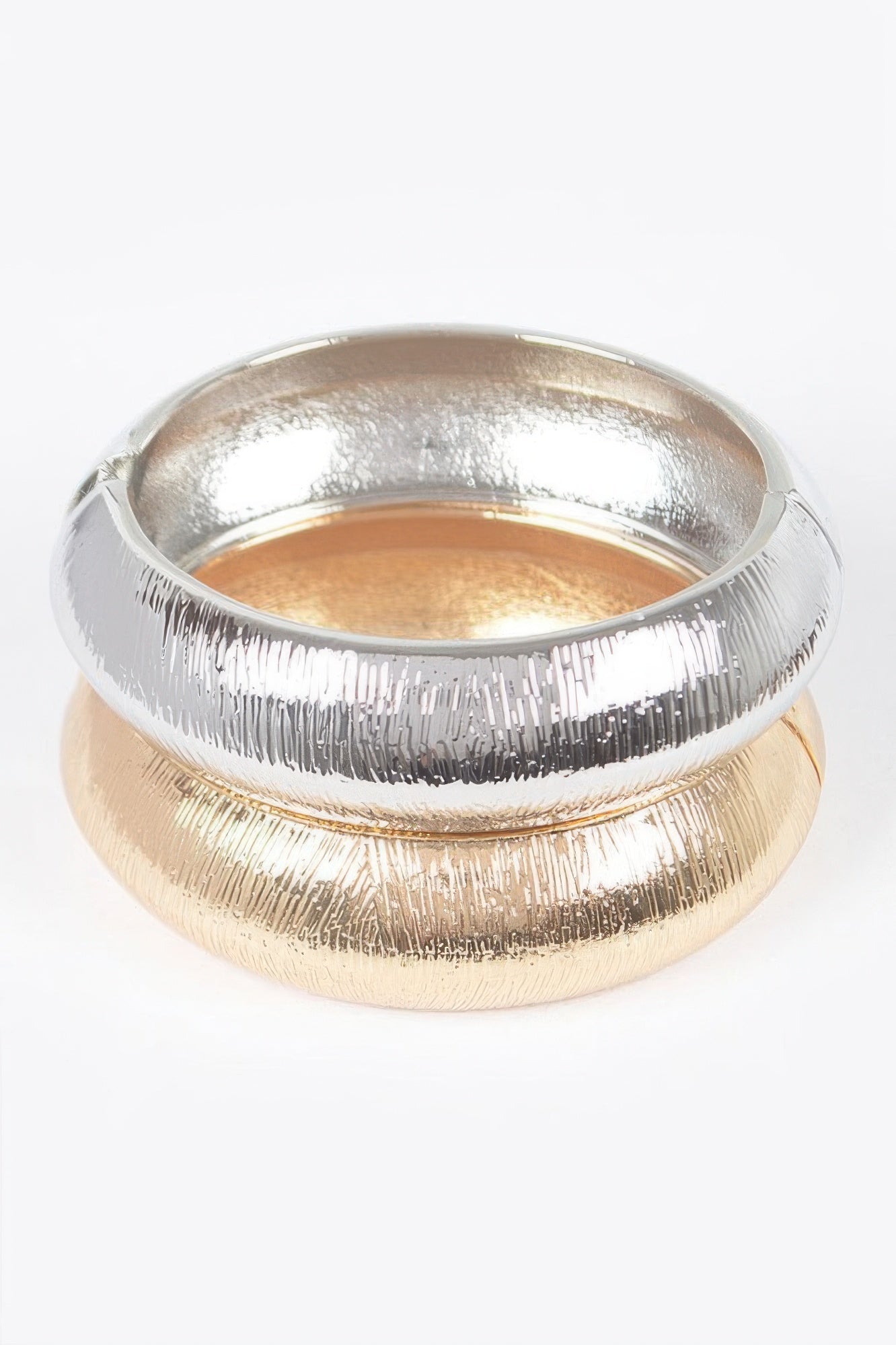 Two Pieces Set Wide Metal Bangle - ZumBuys